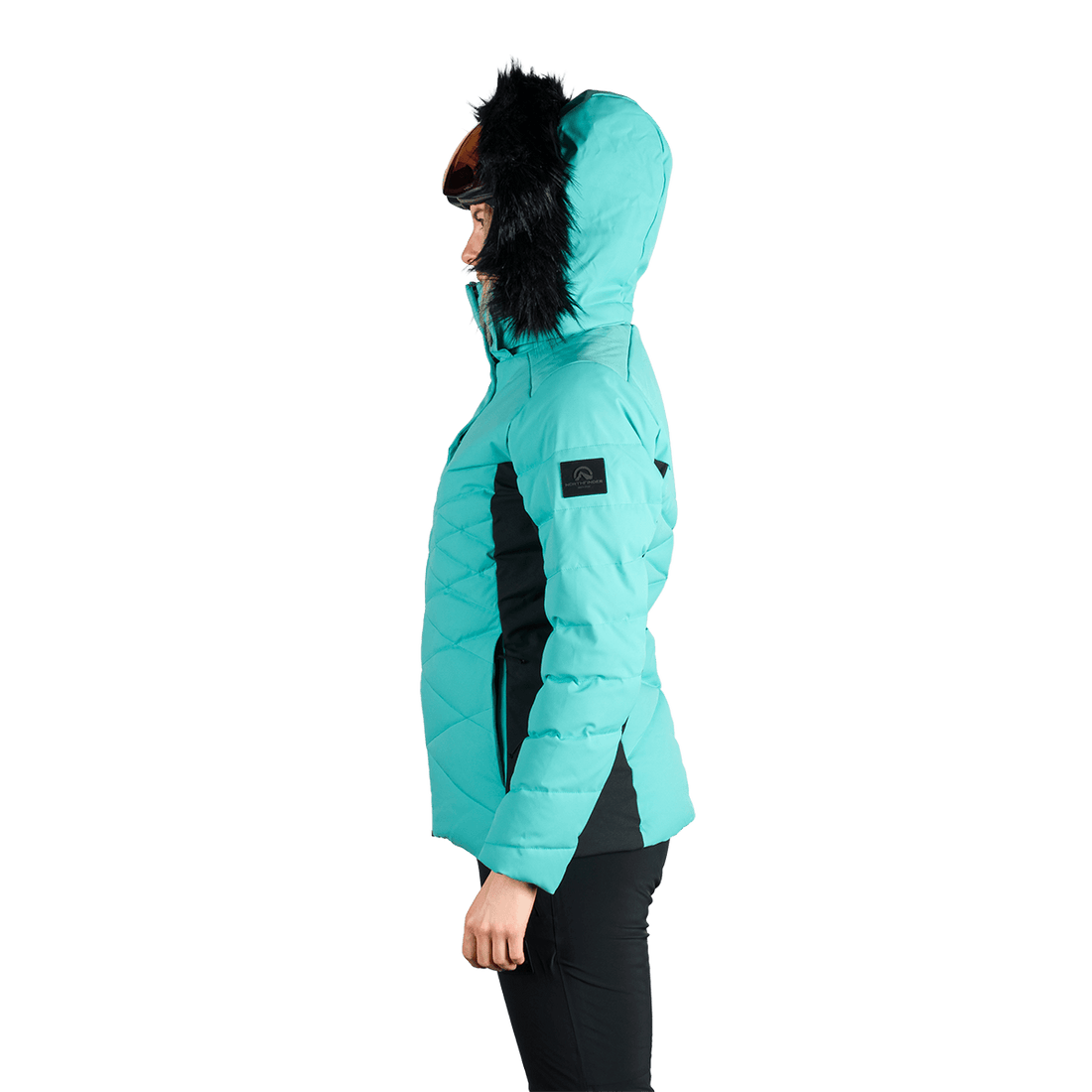 BU-6349SNW women's ski insulated trendy jacket with fur ABIGAYLE