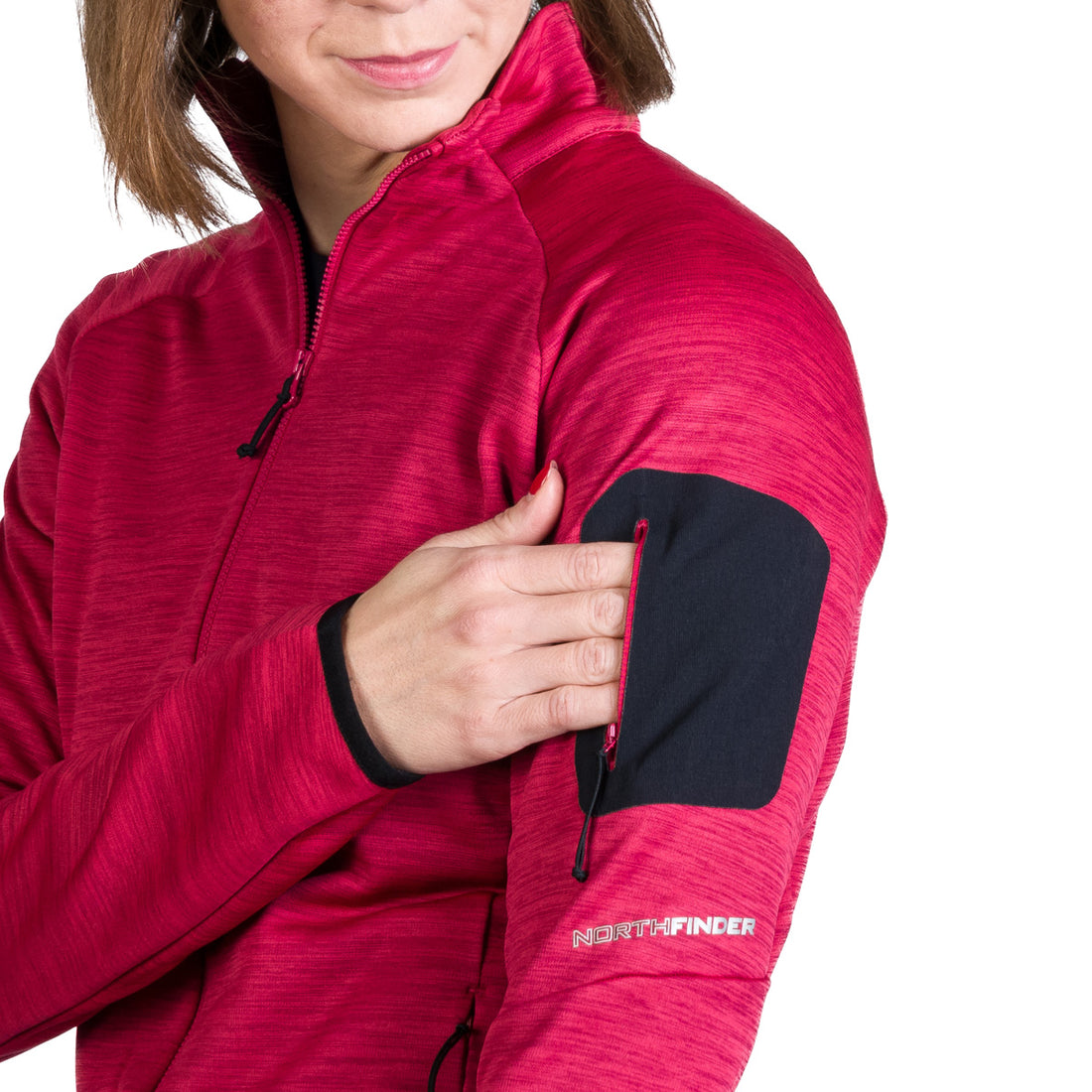 Women's hiking sweatshirt made of melange TAMARA fleece