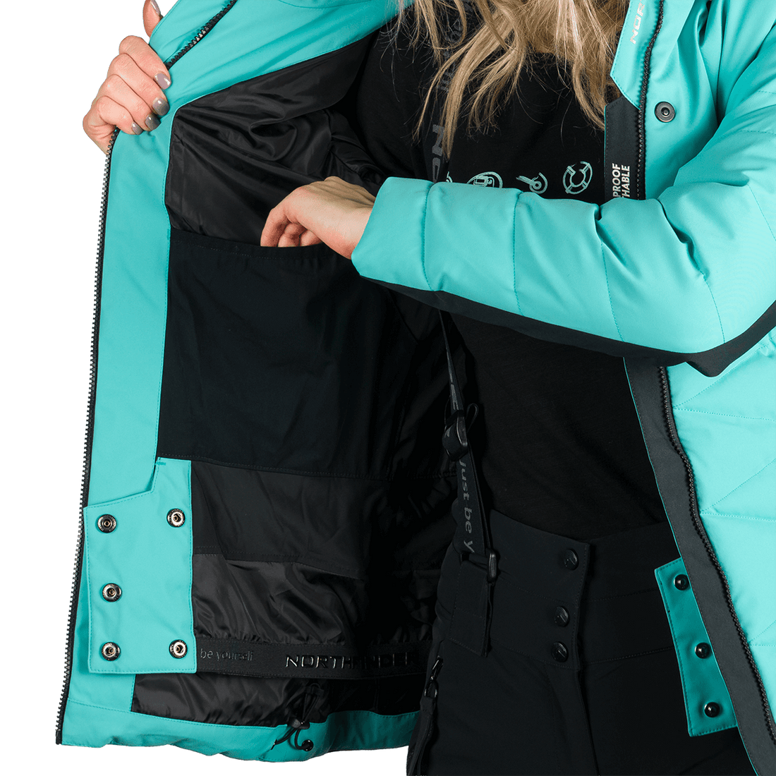 BU-6349SNW women's ski insulated trendy jacket with fur ABIGAYLE