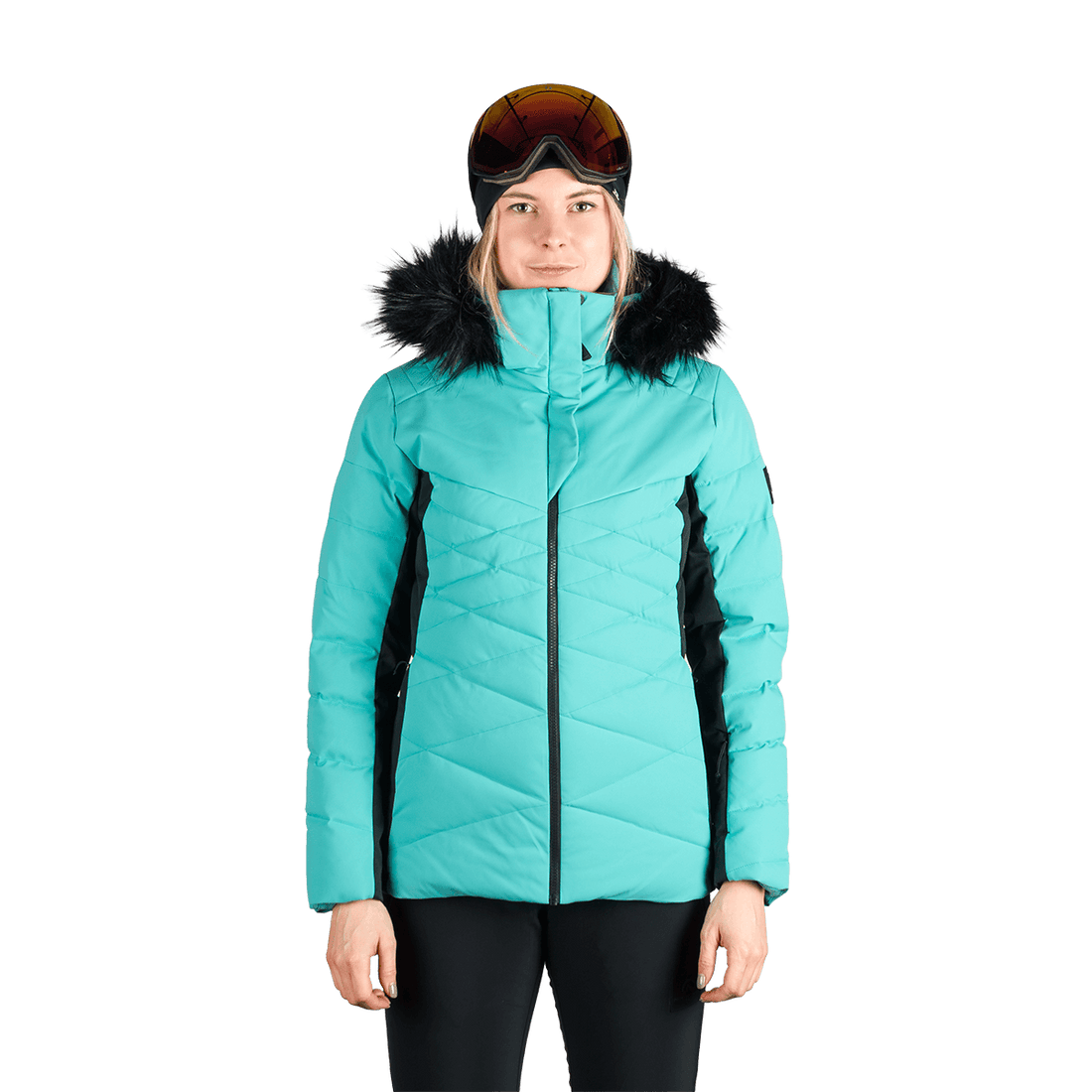 BU-6349SNW women's ski insulated trendy jacket with fur ABIGAYLE