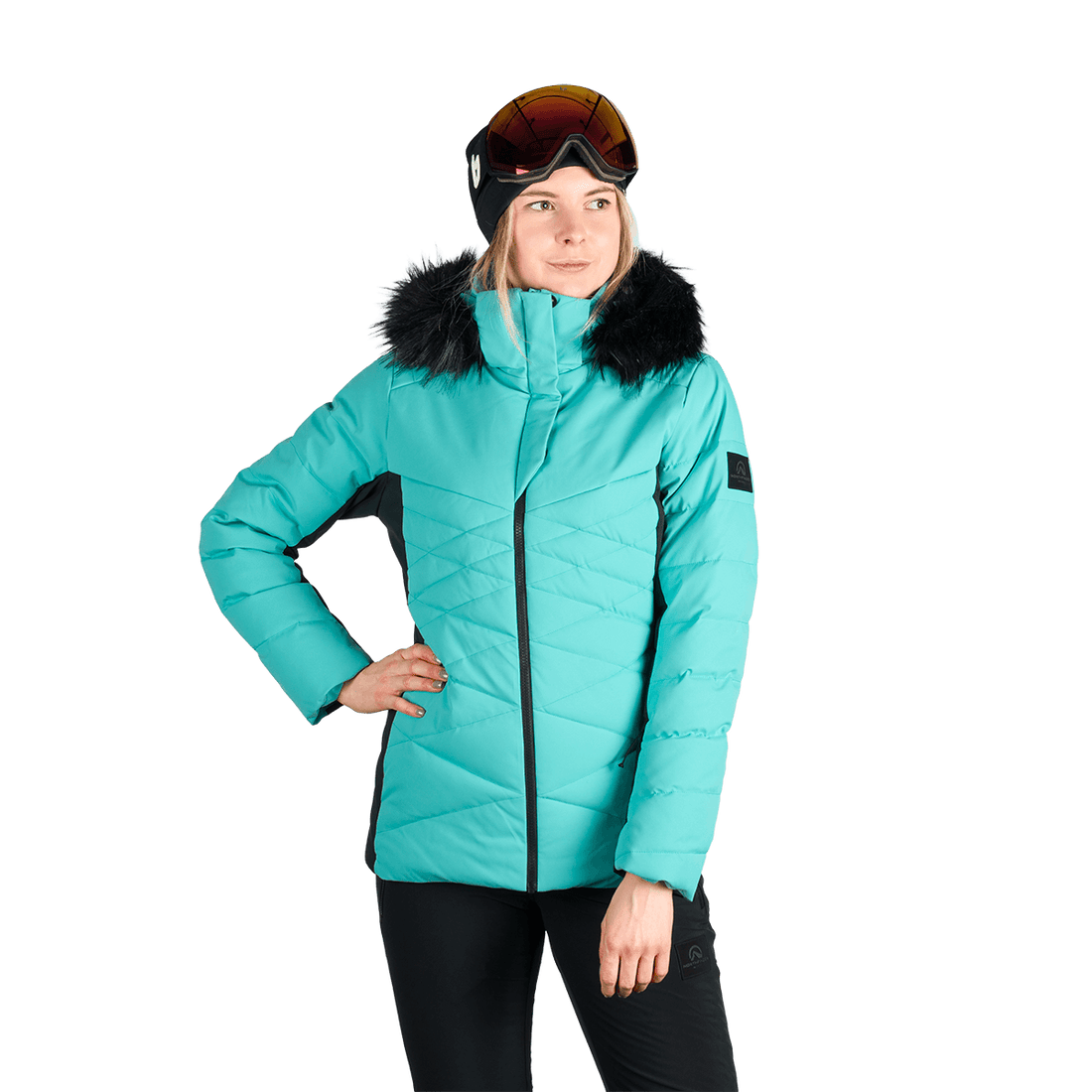 BU-6349SNW women's ski insulated trendy jacket with fur ABIGAYLE