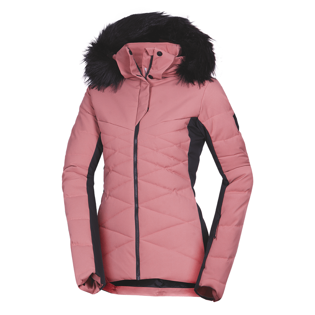 BU-6349SNW women's ski insulated trendy jacket with fur ABIGAYLE