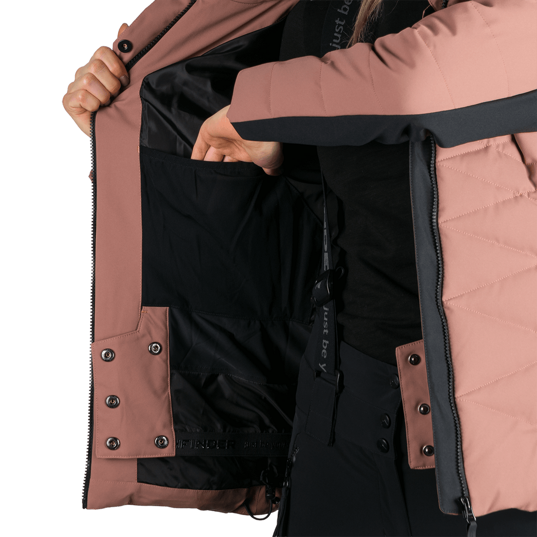 BU-6349SNW women's ski insulated trendy jacket with fur ABIGAYLE