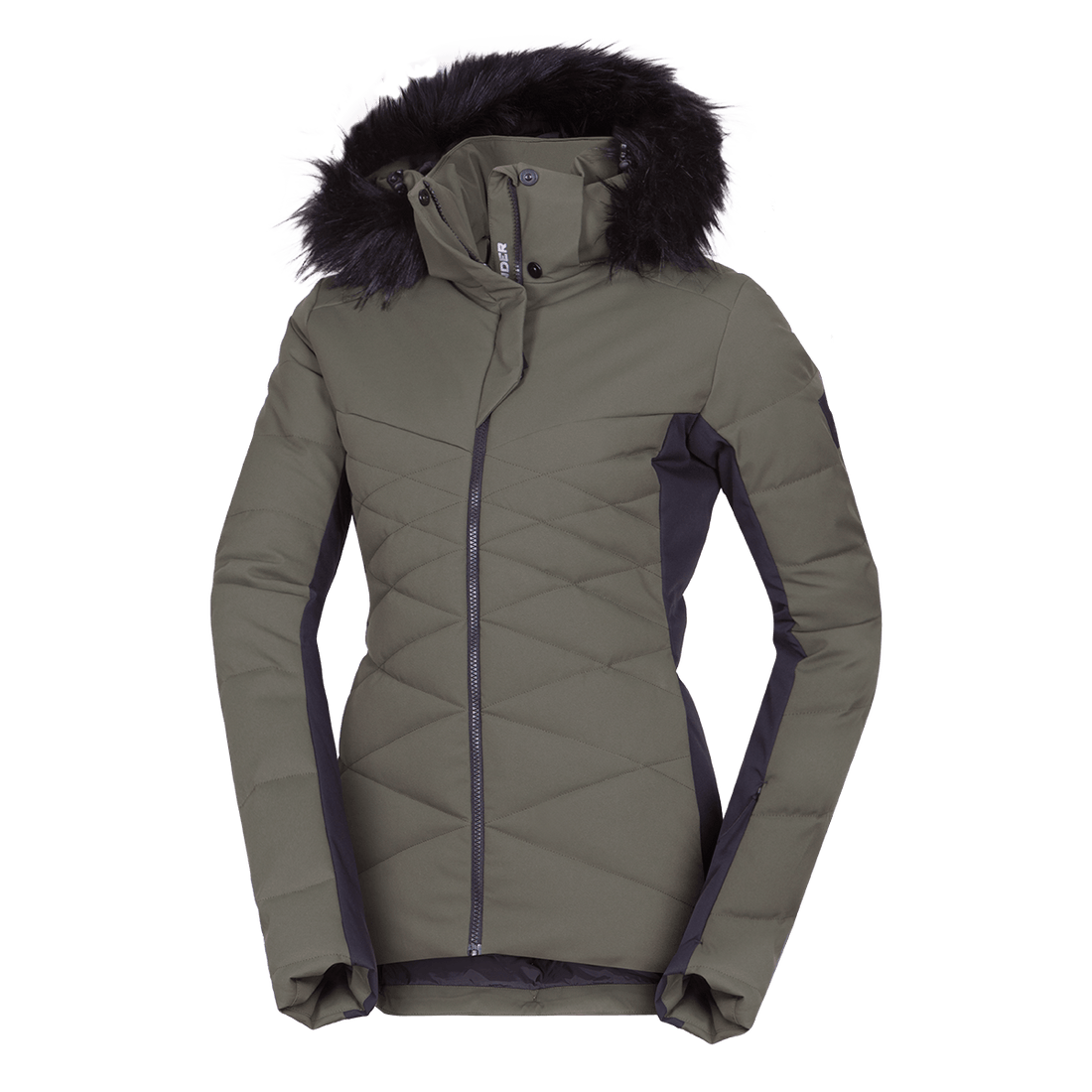 BU-6349SNW women's ski insulated trendy jacket with fur ABIGAYLE