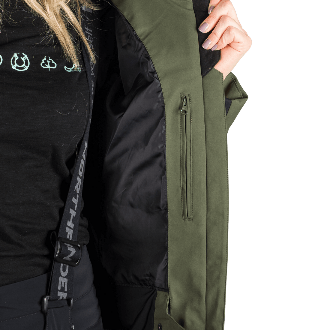 BU-6349SNW women's ski insulated trendy jacket with fur ABIGAYLE