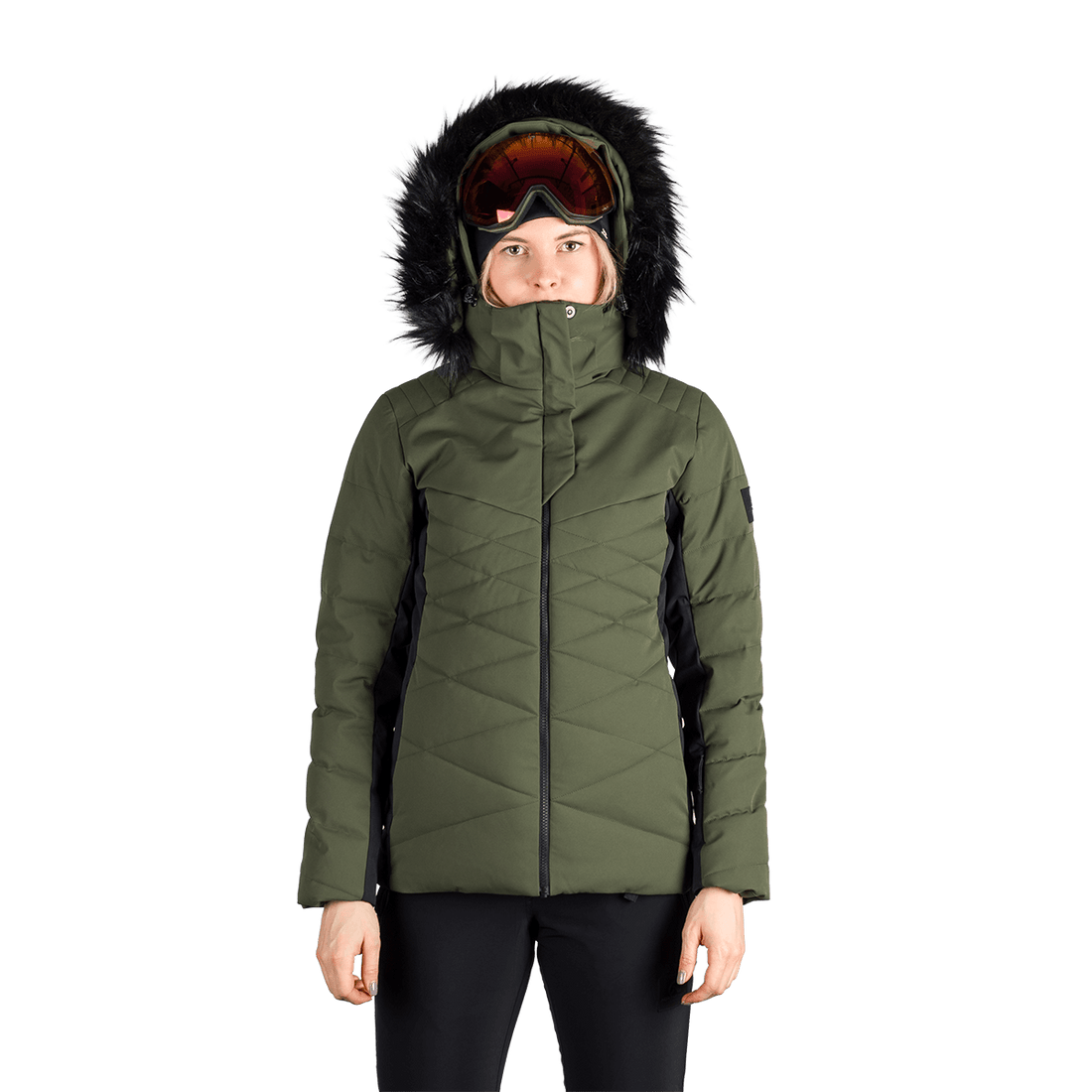 BU-6349SNW women's ski insulated trendy jacket with fur ABIGAYLE