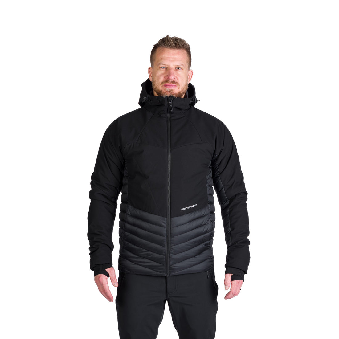 Men's hiking hybrid jacket with hood WATSON