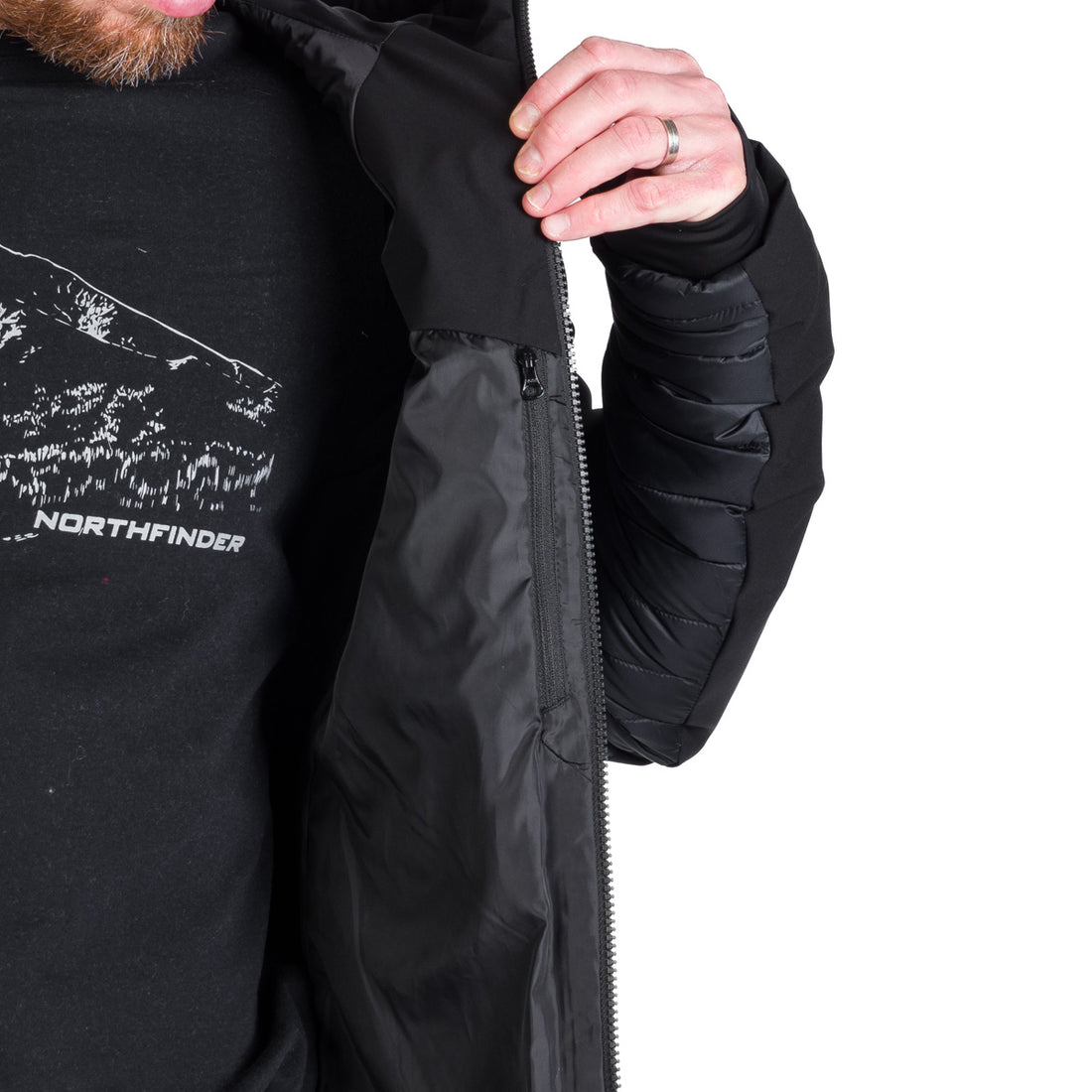 Men's hiking hybrid jacket with hood WATSON