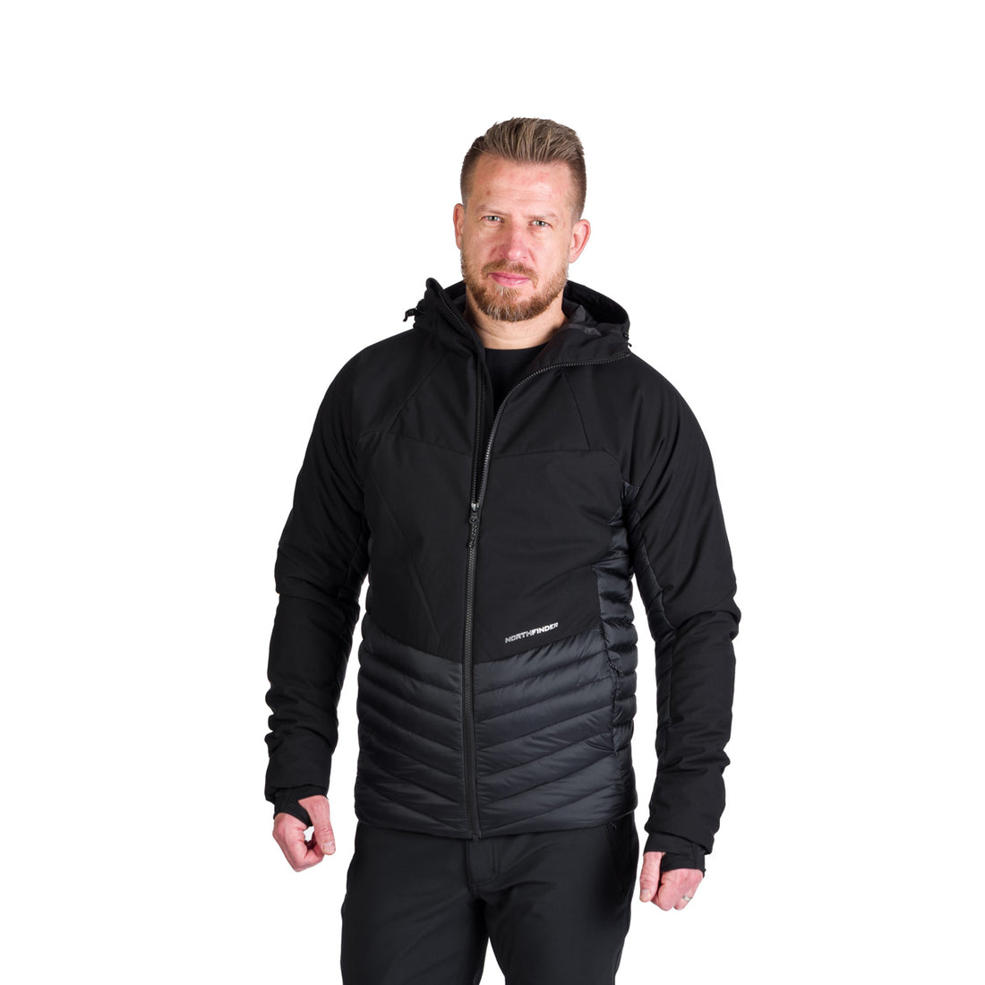 Men's hiking hybrid jacket with hood WATSON
