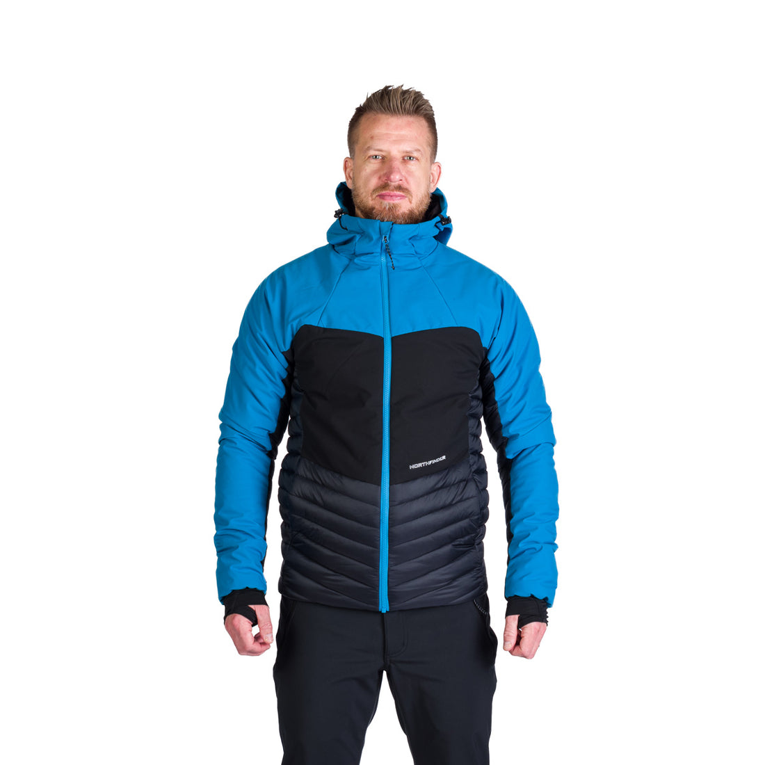 Men's hiking hybrid jacket with hood WATSON