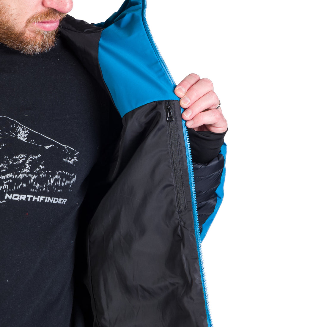 Men's hiking hybrid jacket with hood WATSON
