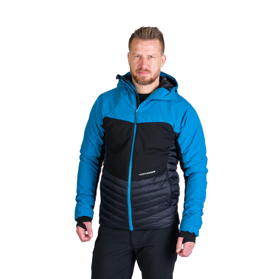 Men's hiking hybrid jacket with hood WATSON