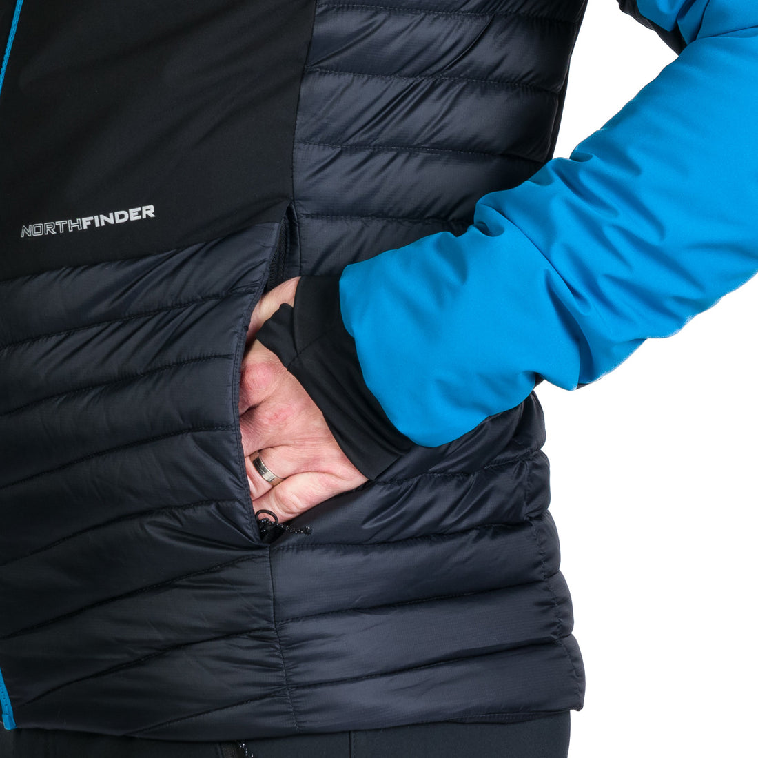 Men's hiking hybrid jacket with hood WATSON