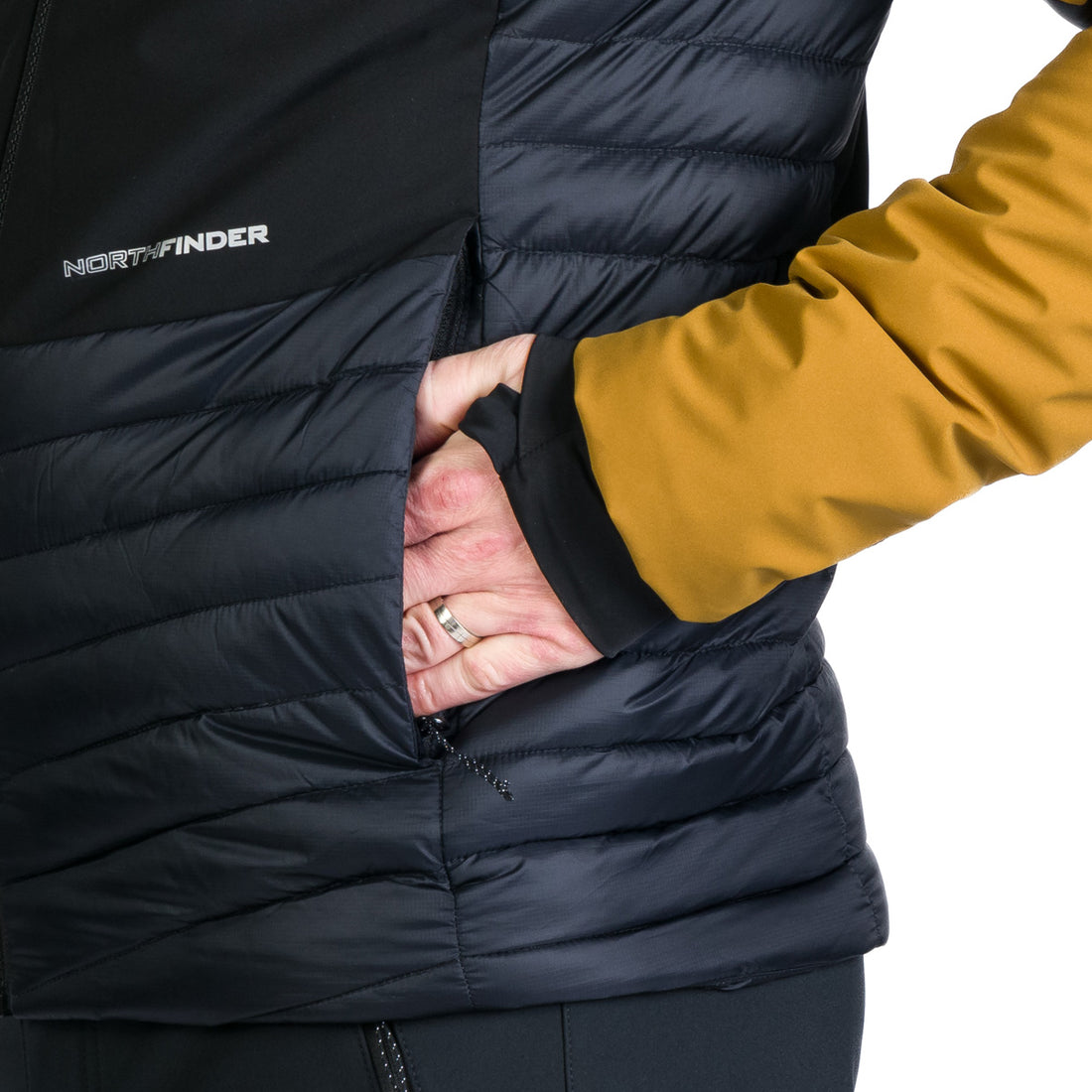 Men's hiking hybrid jacket with hood WATSON