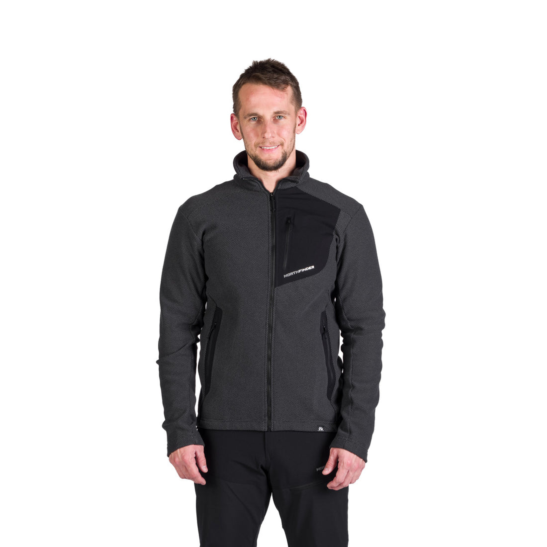 Men's hiking sweatshirt made of melange fleece LUDOVICO