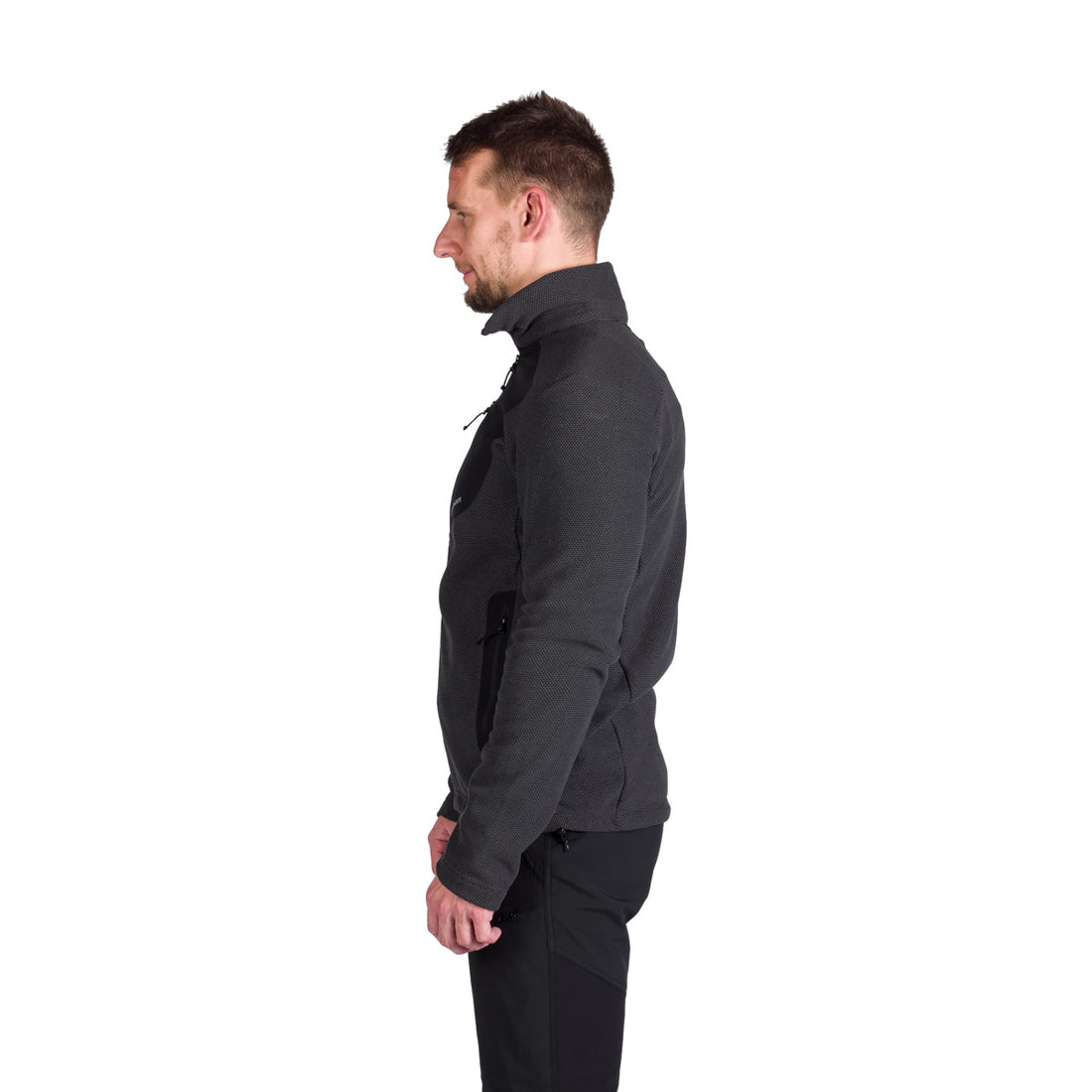 Men's hiking sweatshirt made of melange fleece LUDOVICO