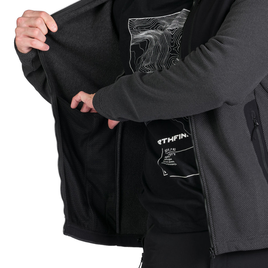 Men's hiking sweatshirt made of melange fleece LUDOVICO