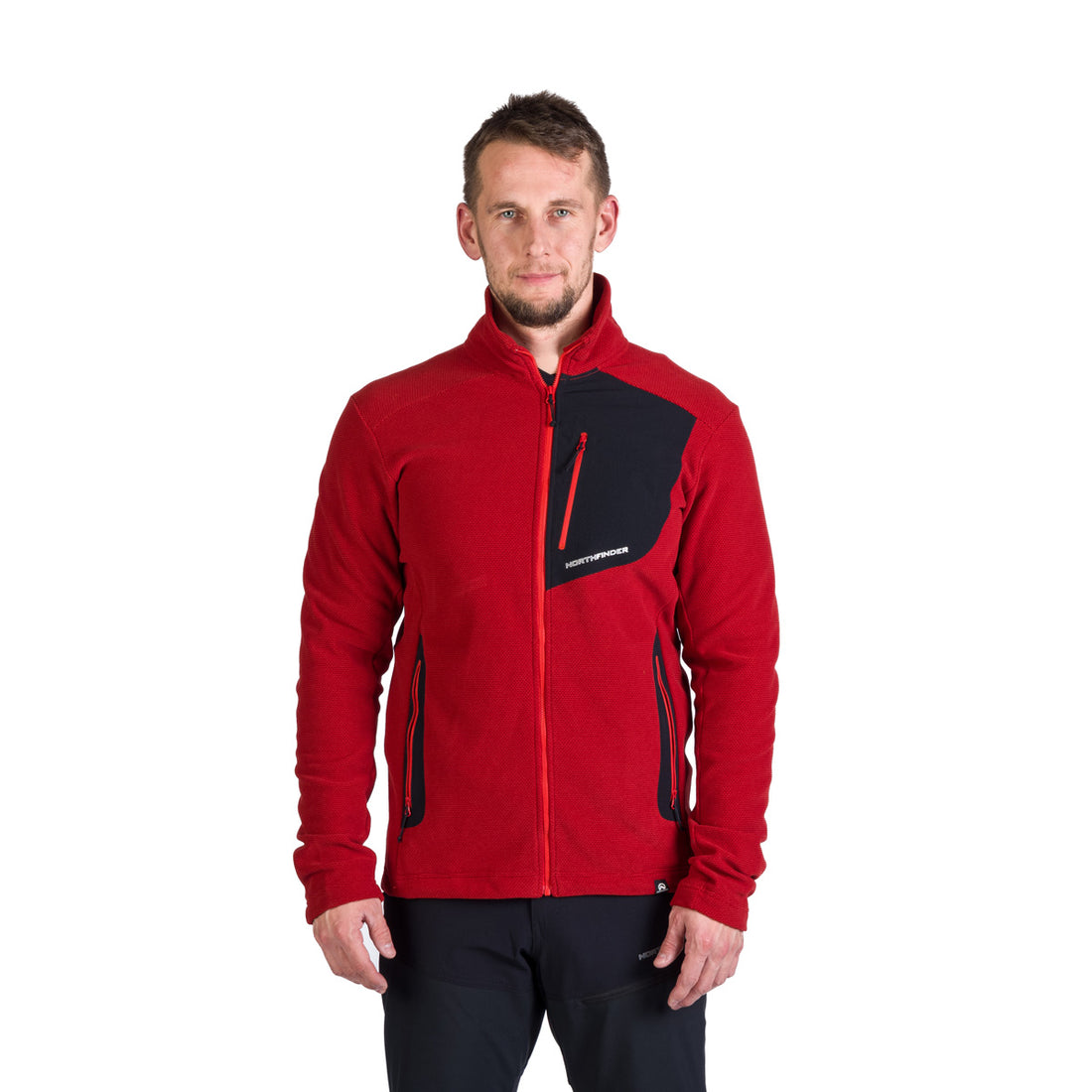 Men's hiking sweatshirt made of melange fleece LUDOVICO