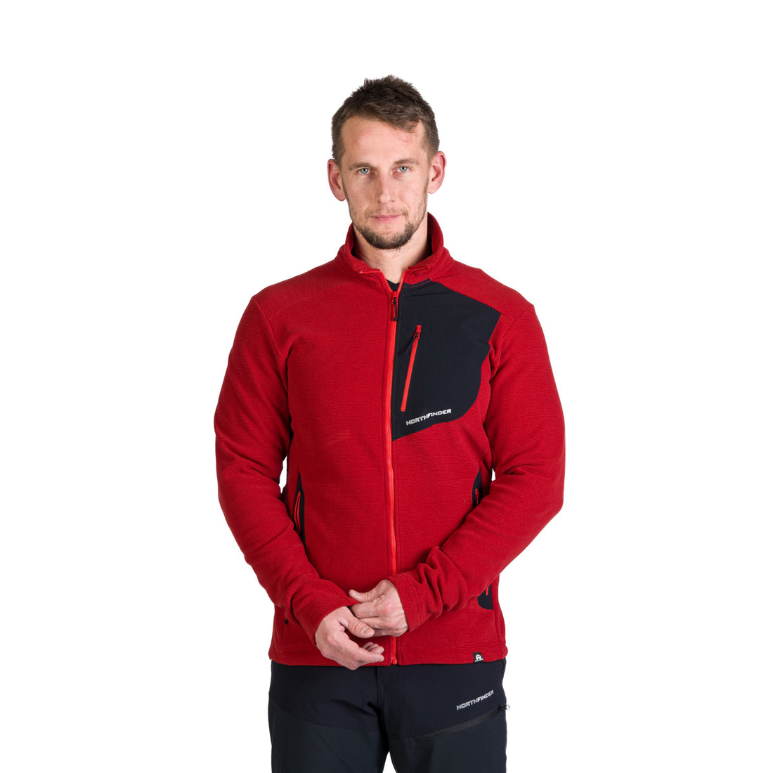 Men's hiking sweatshirt made of melange fleece LUDOVICO