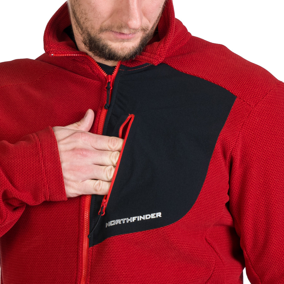 Men's hiking sweatshirt made of melange fleece LUDOVICO