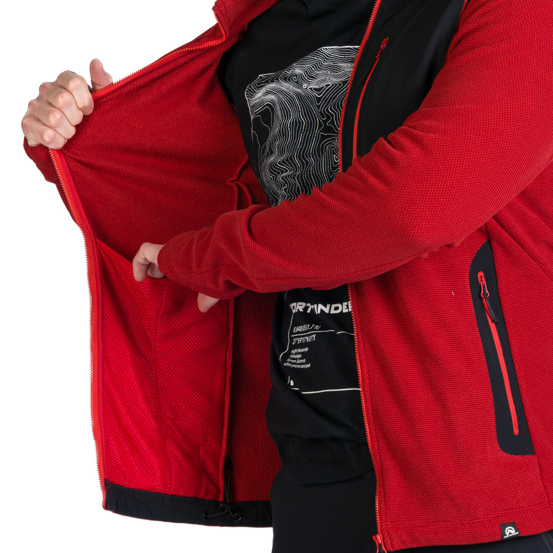 Men's hiking sweatshirt made of melange fleece LUDOVICO