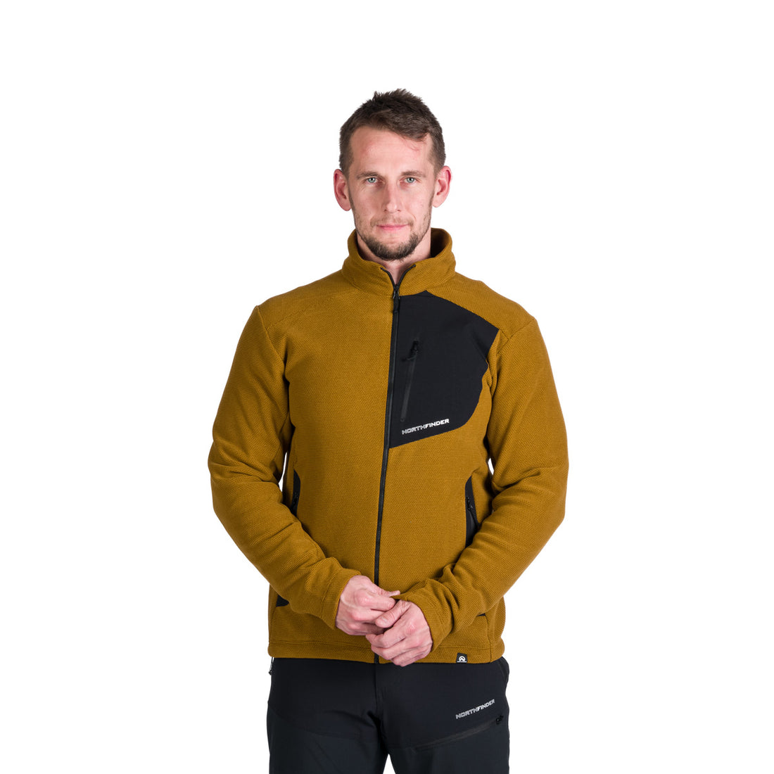 Men's hiking sweatshirt made of melange fleece LUDOVICO