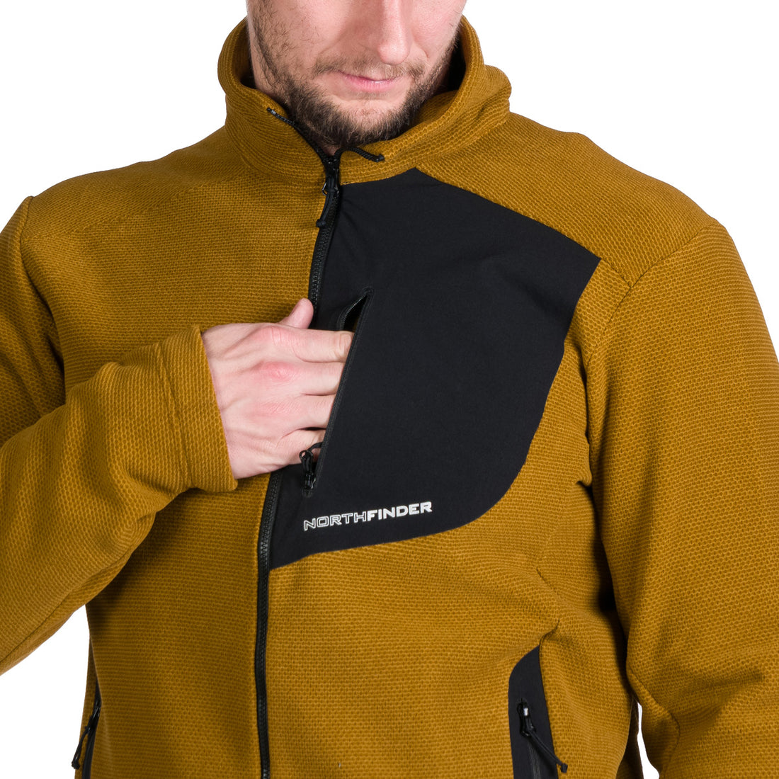 Men's hiking sweatshirt made of melange fleece LUDOVICO