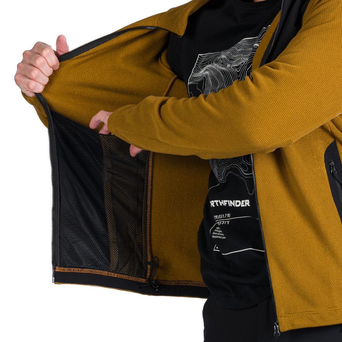 Men's hiking sweatshirt made of melange fleece LUDOVICO