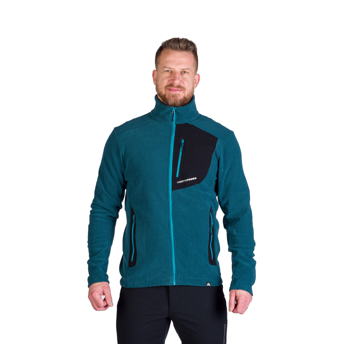 Men's hiking sweatshirt made of melange fleece LUDOVICO