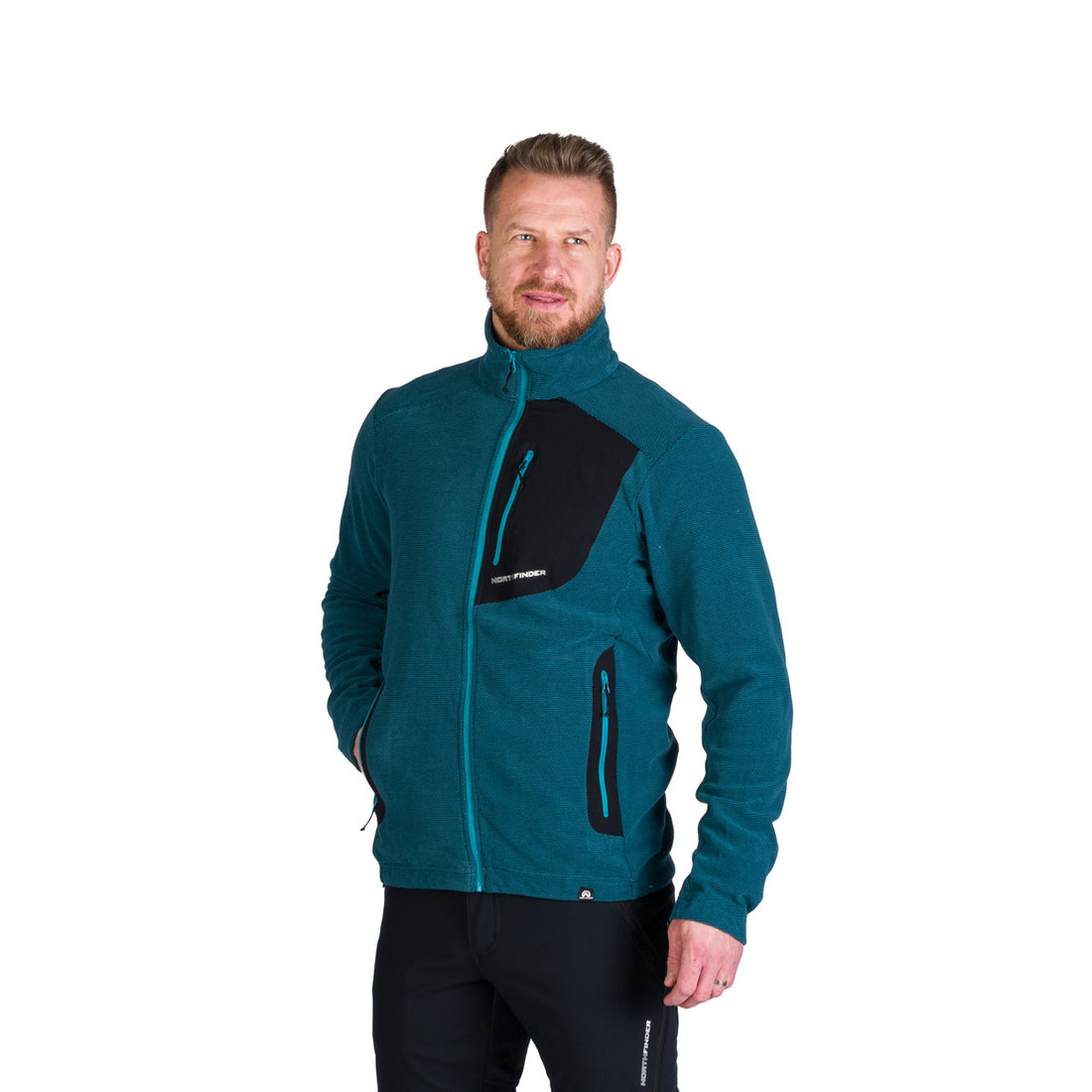 Men's hiking sweatshirt made of melange fleece LUDOVICO