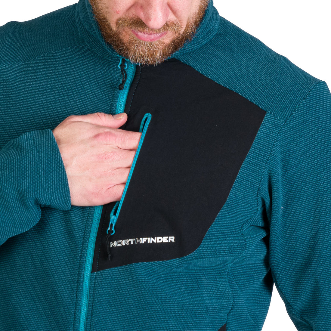 Men's hiking sweatshirt made of melange fleece LUDOVICO