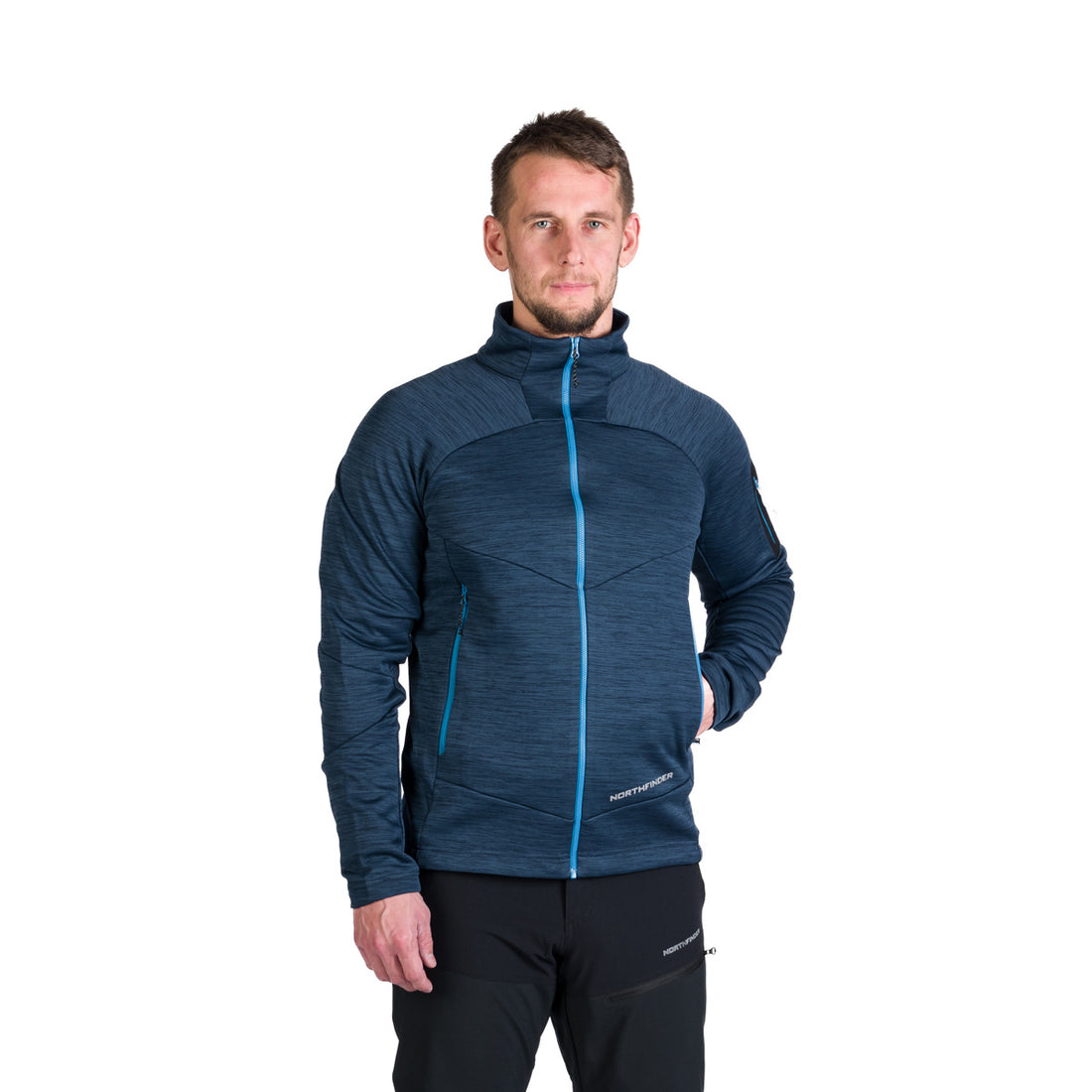 Men's hiking sweatshirt made of melange GIACOMO fleece