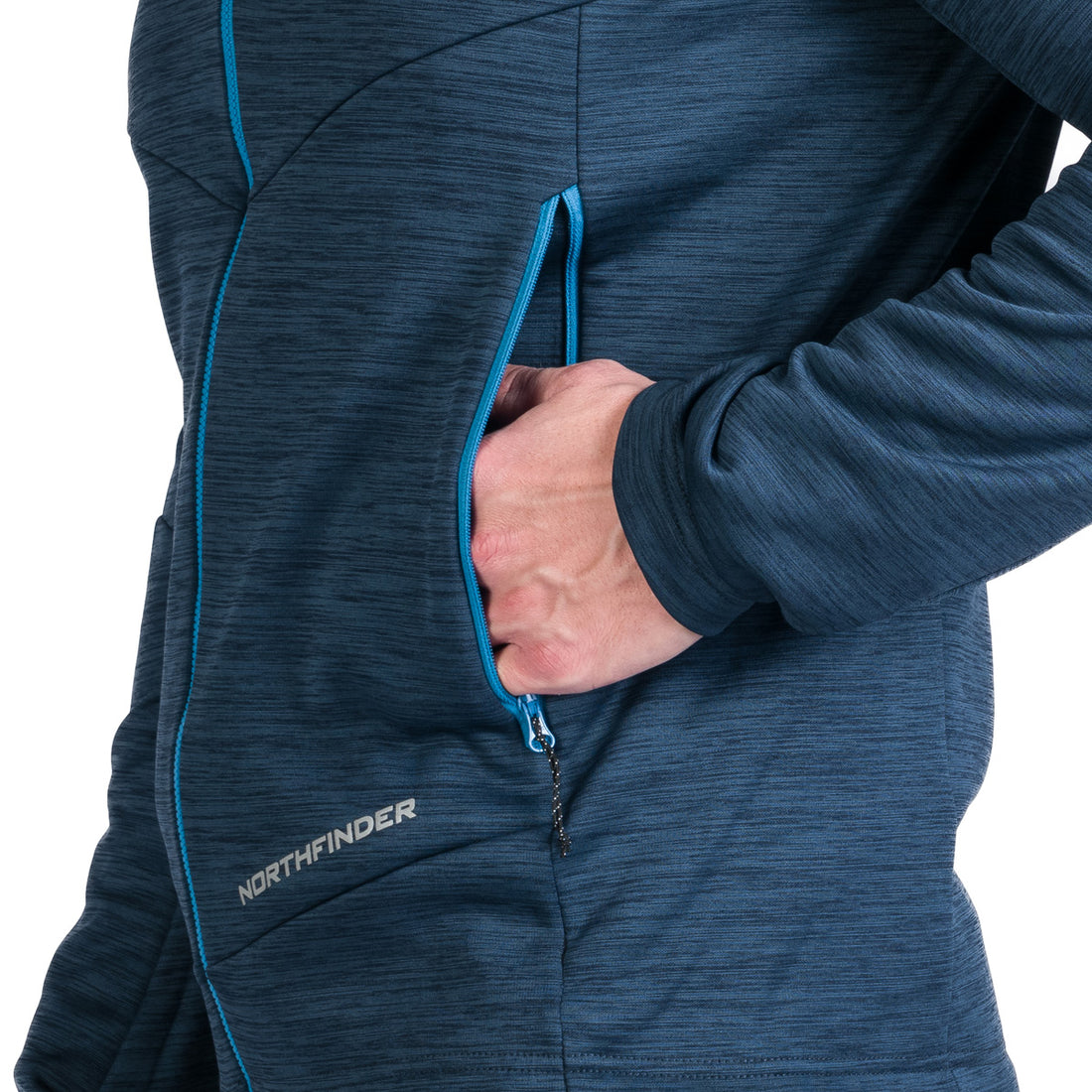 Men's hiking sweatshirt made of melange GIACOMO fleece