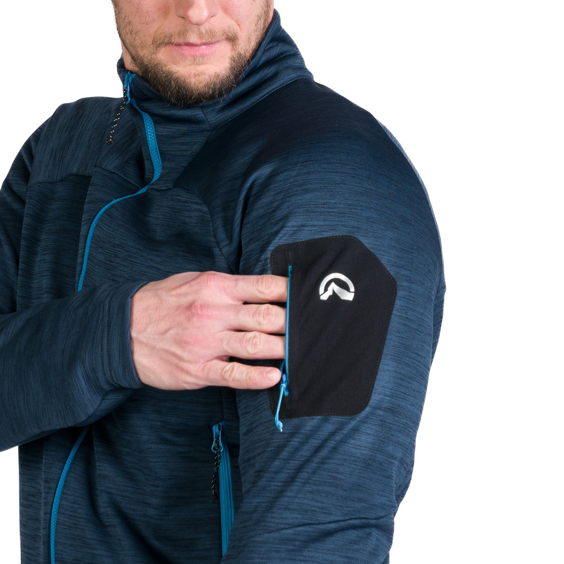 Men's hiking sweatshirt made of melange GIACOMO fleece