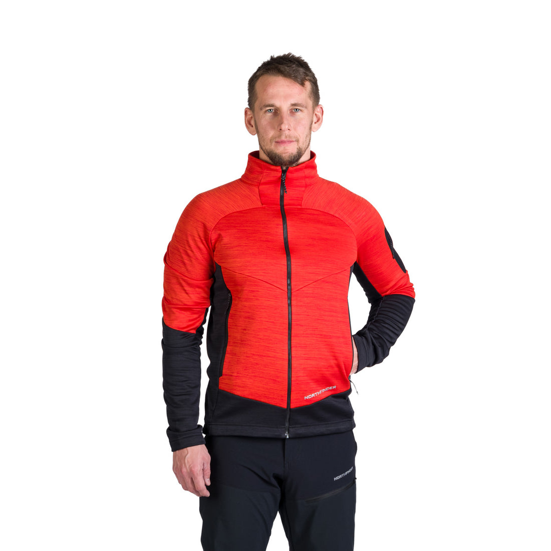 Men's hiking sweatshirt made of melange GIACOMO fleece