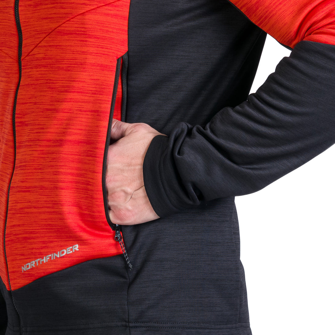 Men's hiking sweatshirt made of melange GIACOMO fleece