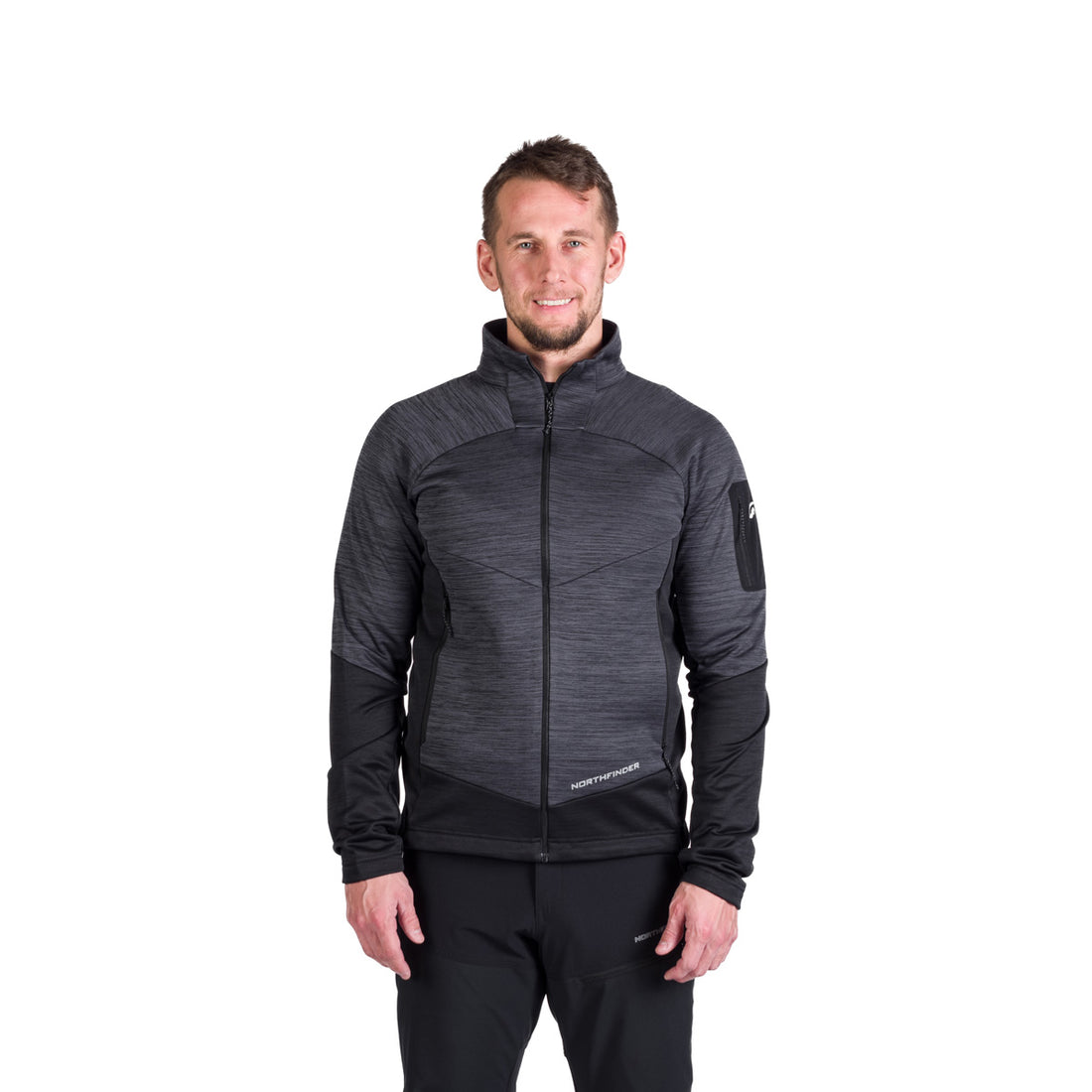 Men's hiking sweatshirt made of melange GIACOMO fleece