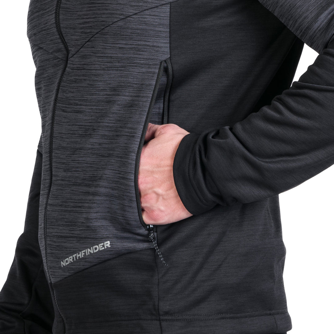 Men's hiking sweatshirt made of melange GIACOMO fleece