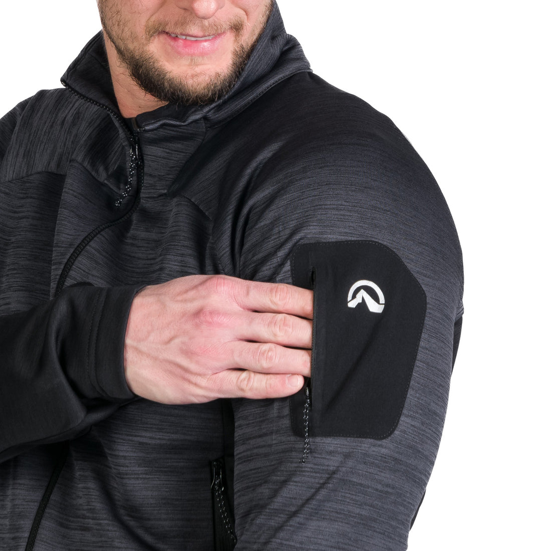 Men's hiking sweatshirt made of melange GIACOMO fleece