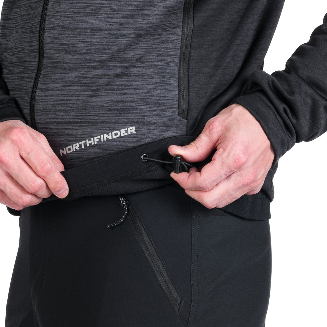 Men's hiking sweatshirt made of melange GIACOMO fleece