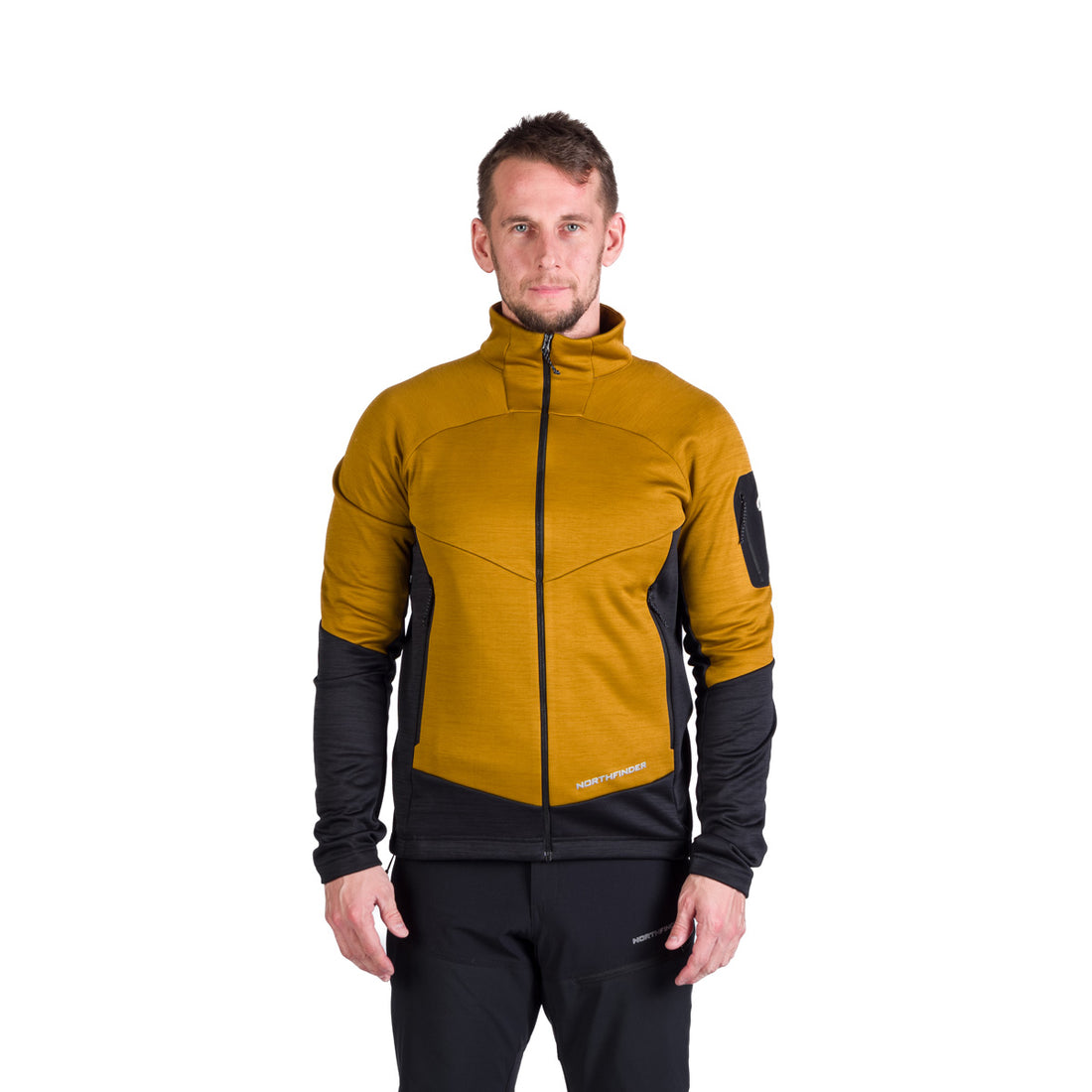 Men's hiking sweatshirt made of melange GIACOMO fleece