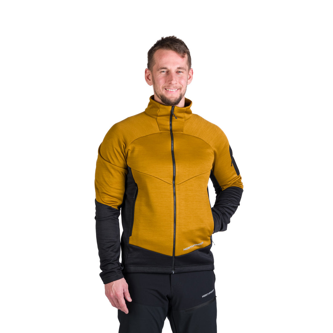 Men's hiking sweatshirt made of melange GIACOMO fleece