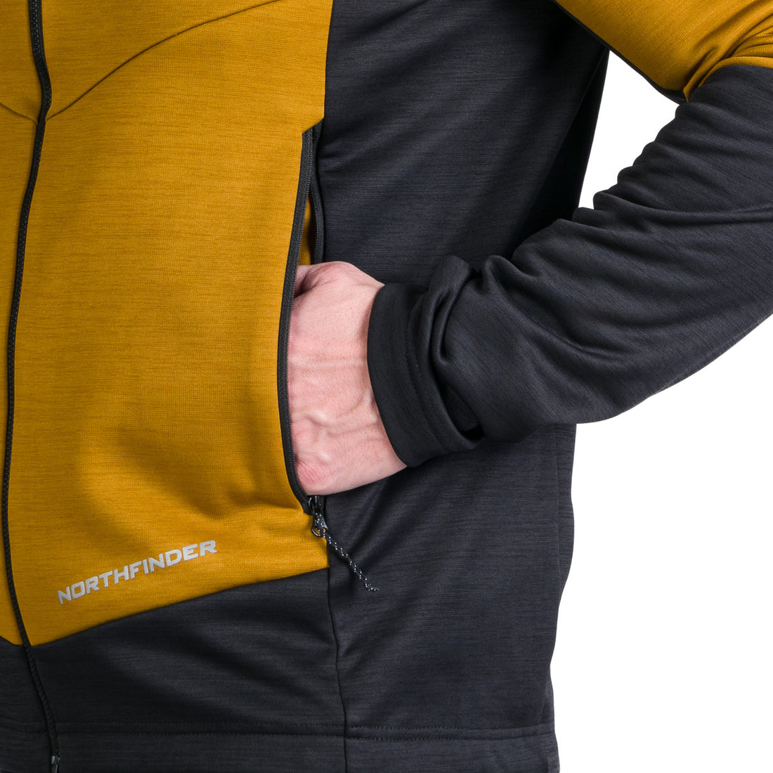 Men's hiking sweatshirt made of melange GIACOMO fleece