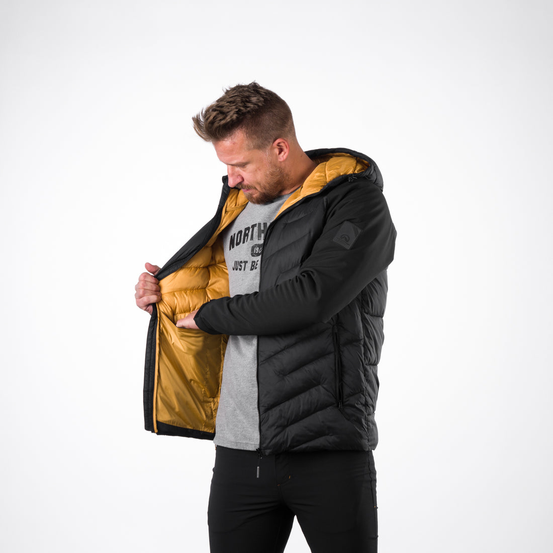 Men's insulated jacket combination with softshell NIKOLAS