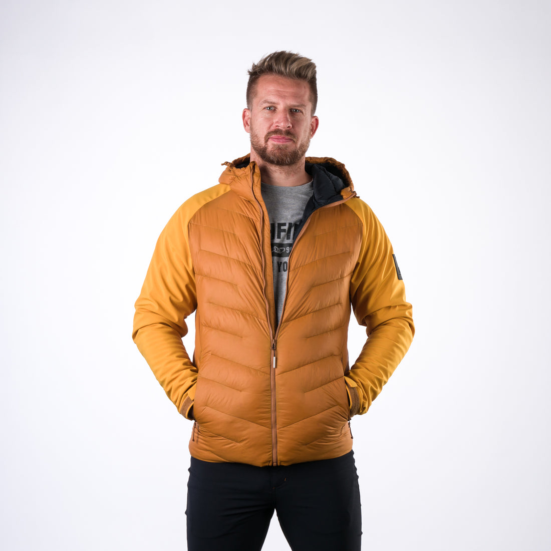 Men's insulated jacket combination with softshell NIKOLAS