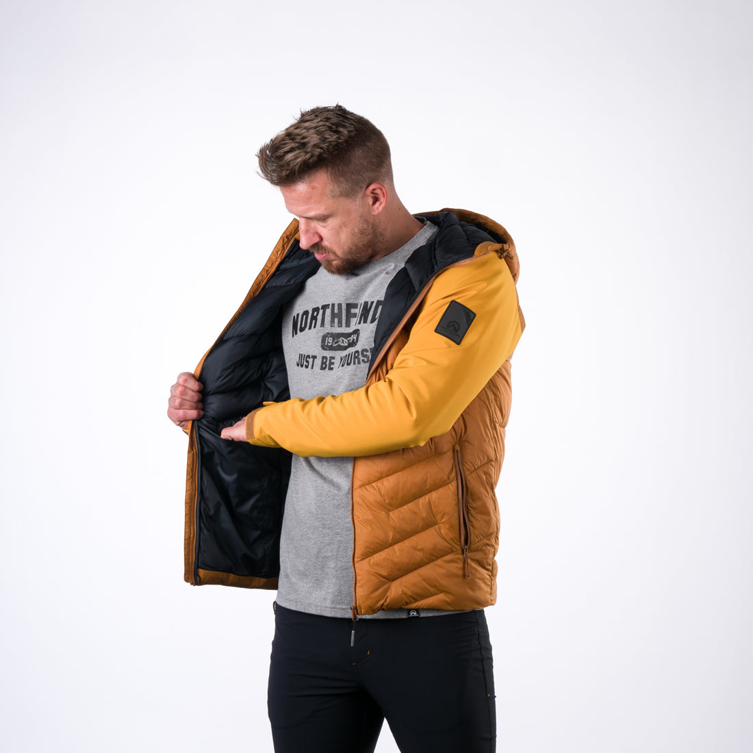 Men's insulated jacket combination with softshell NIKOLAS