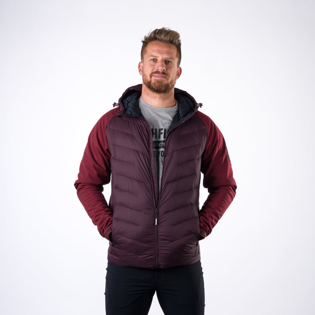 Men's insulated jacket combination with softshell NIKOLAS