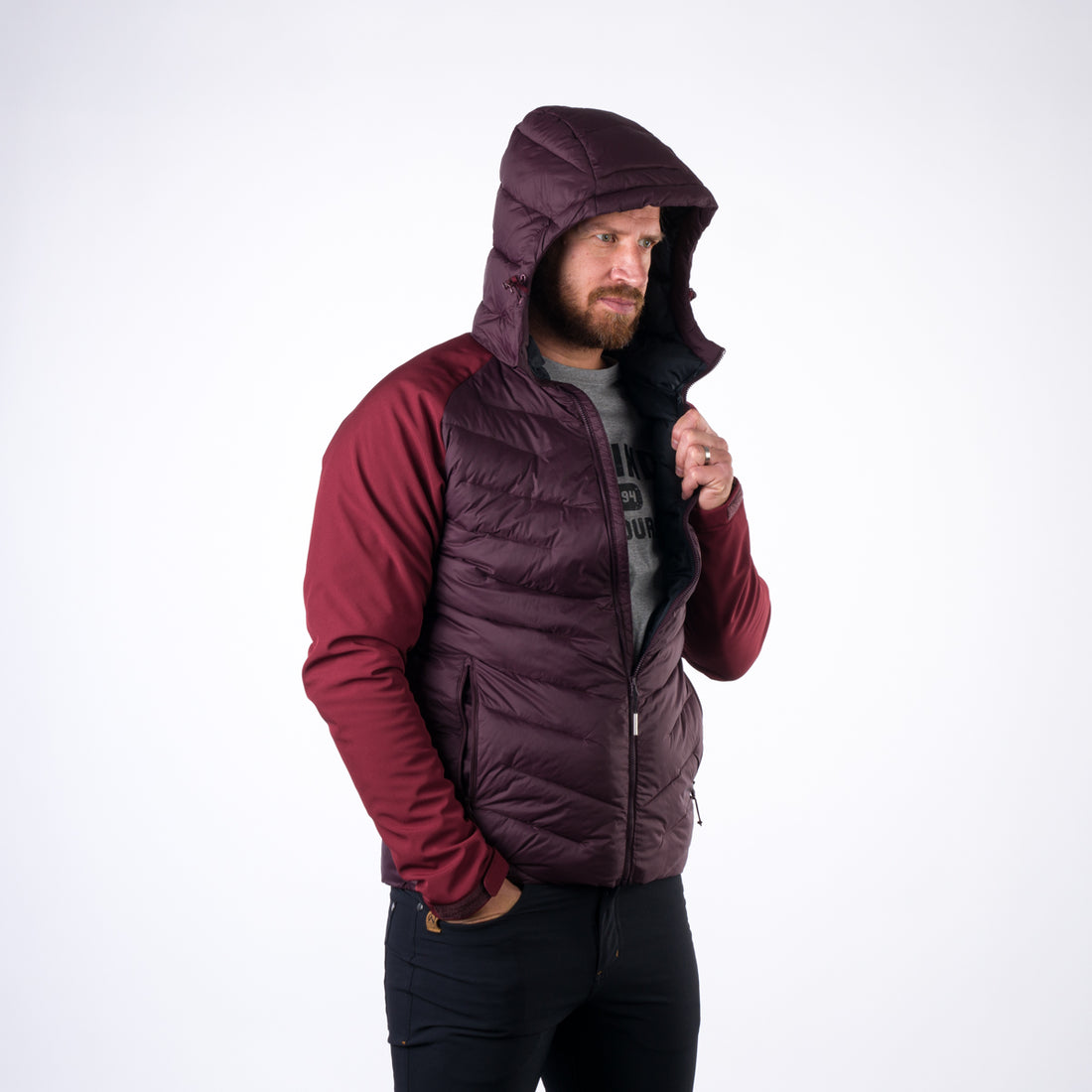 Men's insulated jacket combination with softshell NIKOLAS