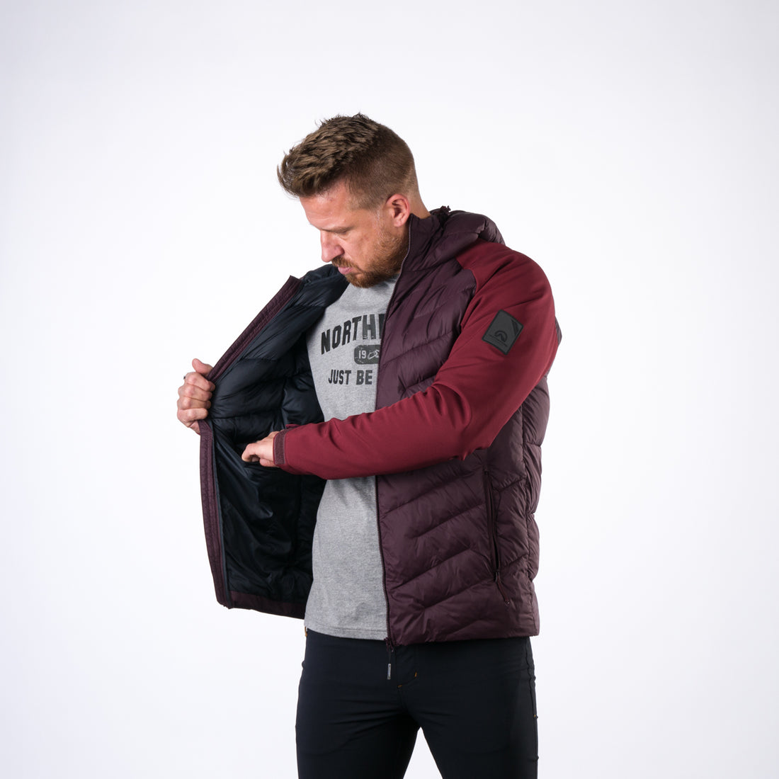 Men's insulated jacket combination with softshell NIKOLAS