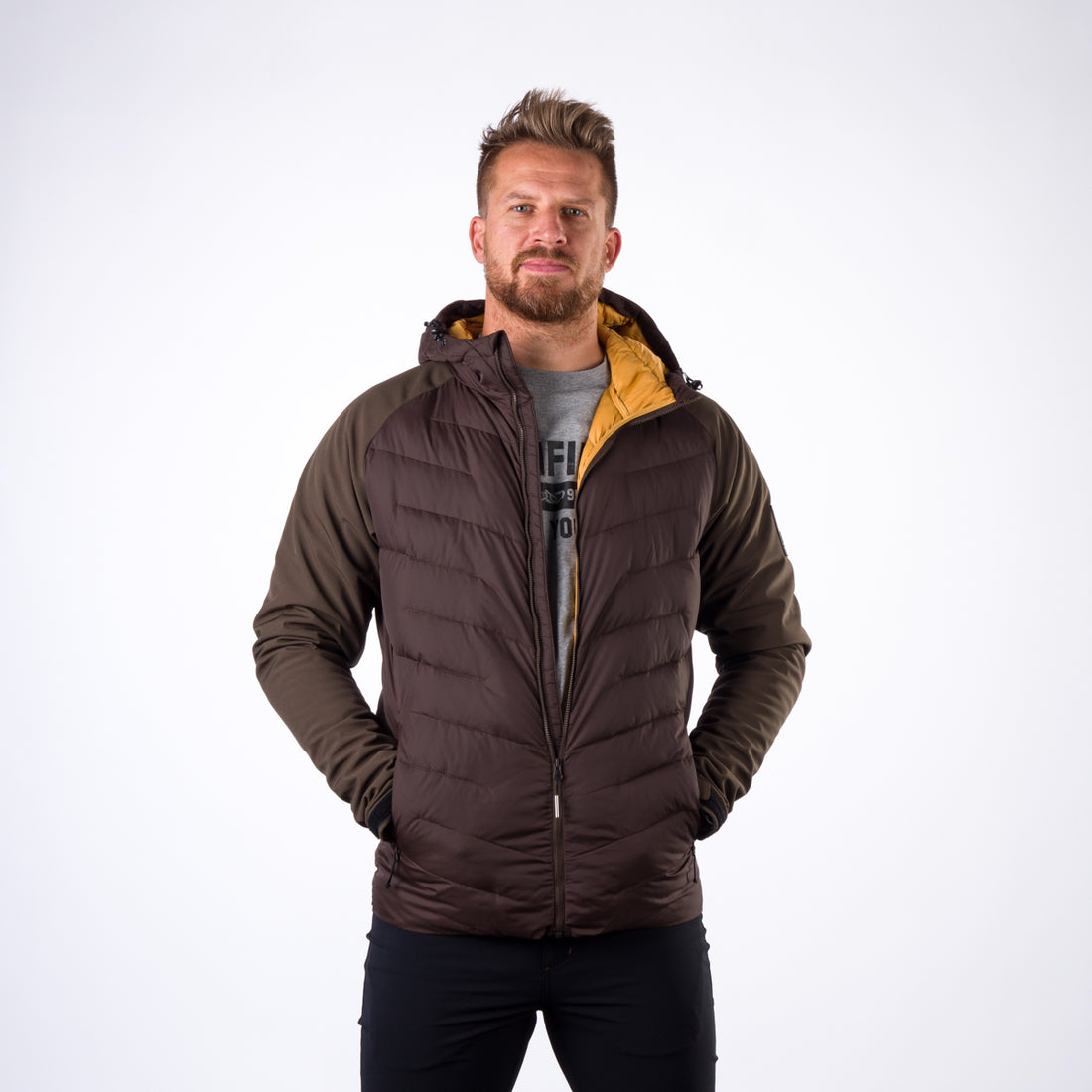 Men's insulated jacket combination with softshell NIKOLAS